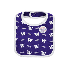 Photo of Third Street Baby Purple W Huskies Allover Print Bib.
