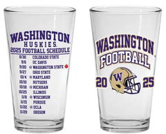RFSJ WA Huskies 2025 Football Schedule Pint Glass 16oz