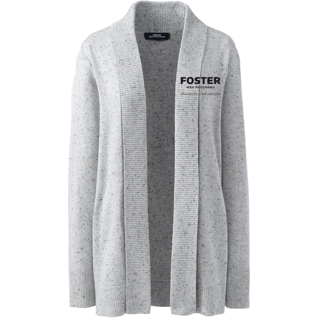 Lands' End Women's UW Foster MBA Programs Cotton Modal Shawl Collar Cardigan Sweater