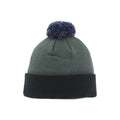 Zephyr Black Charcoal Element W Logo Pom Beanie Back thumbnail