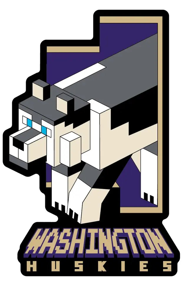 SDS Washington Huskies Block Rugged Sticker 3.5"