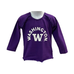 Third Street Toddler Girls' Purple Washington W Long Sleeve Spandex Ruffle Raglan Tee
