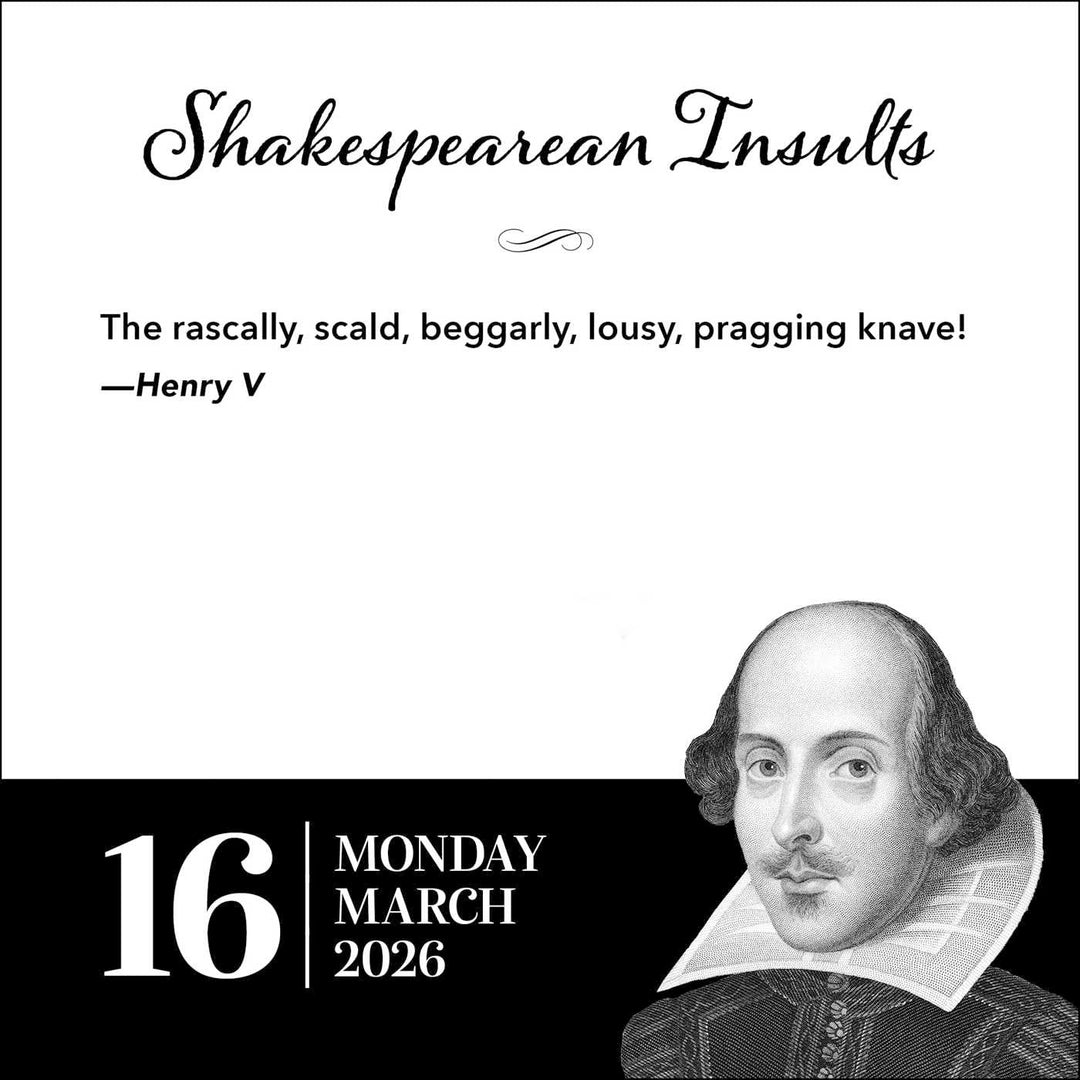 Shakespearean Insults 2026 Day-to-Day Calendar