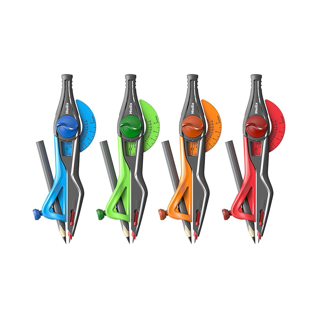 Helix Assorted Colors Plastic Universal Locking Compass