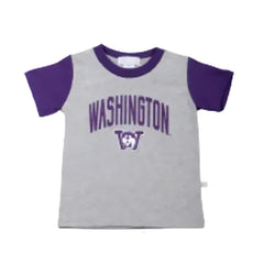 Third Street Toddler Boys' Gray Washington Vault Dog Contrast Sleeve Tee