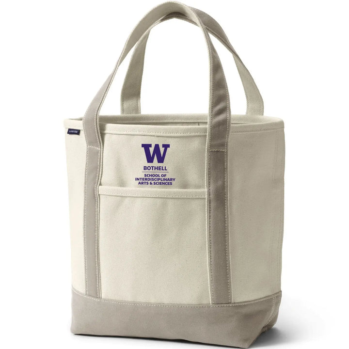 Lands' End Natural Canvas UW Bothell Interdisciplinary Arts & Sciences Open Top Tote Bag