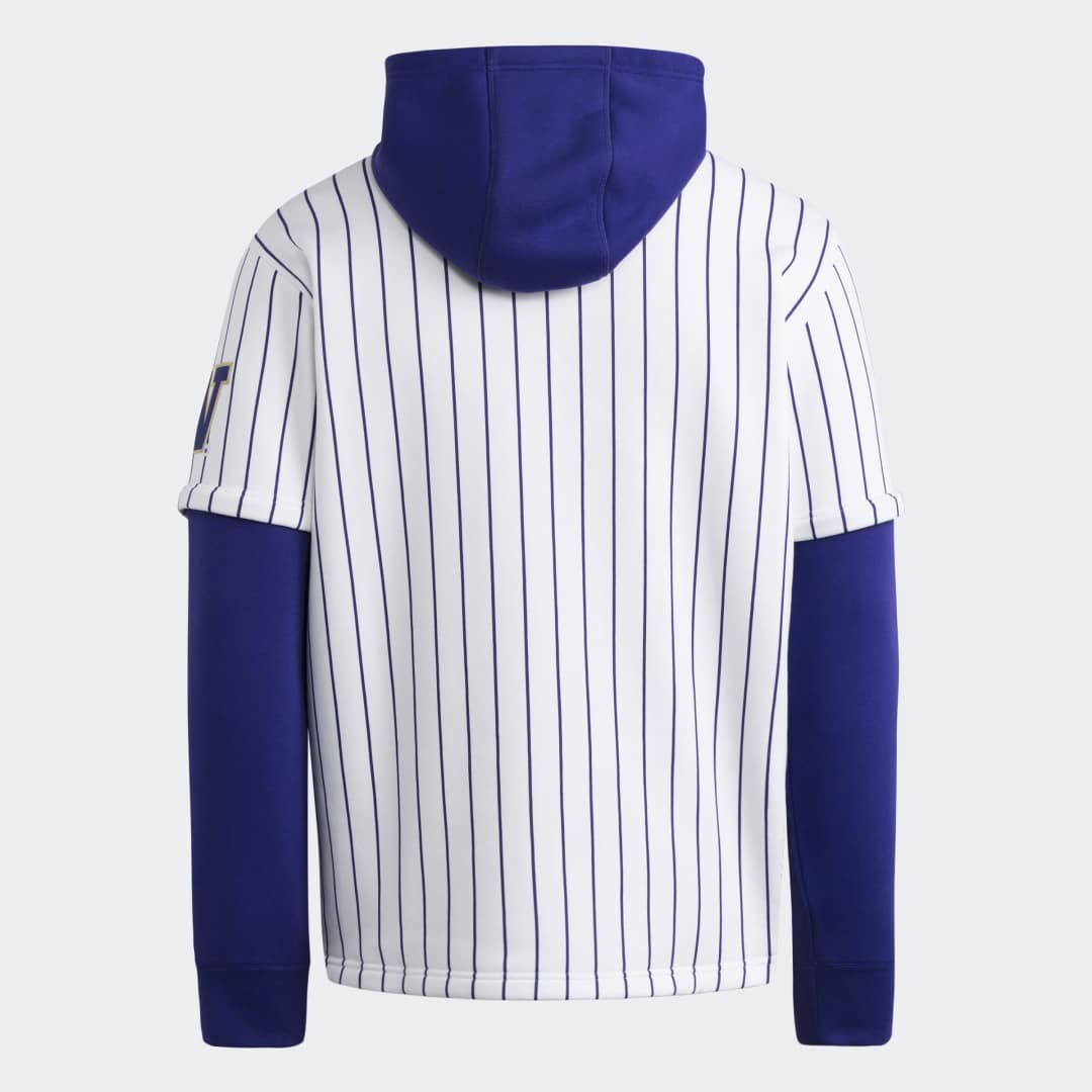 adidas Men's Huskies Pinstripe Baseball Jersey Pullover Hoodie