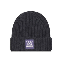 Photo of New Era 2025 Sideline Charcoal Cold Weather Wool Cuff Beanie Front.