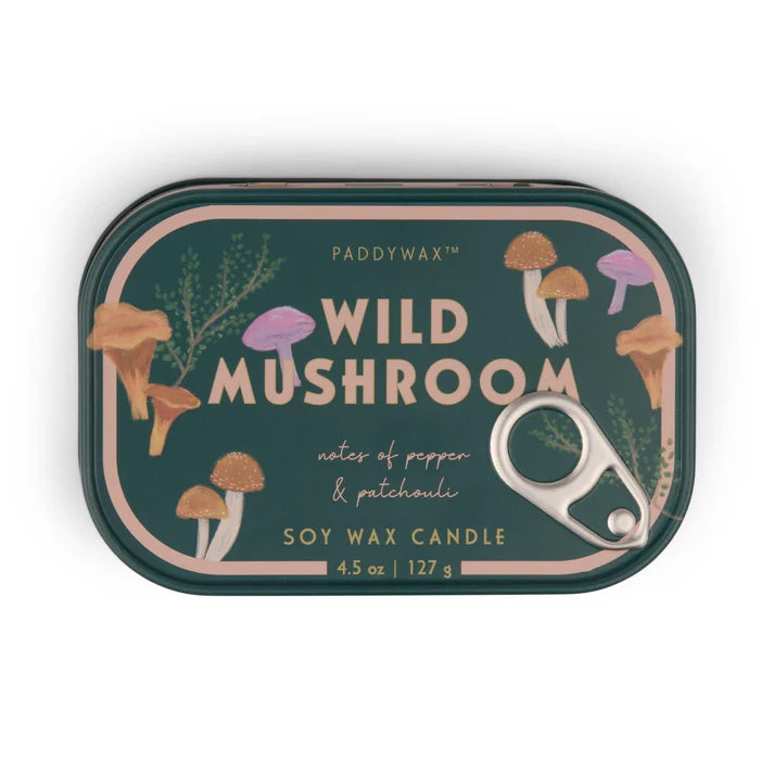 Paddywax Bistro Wild Mushroom Printed Tin Candle 4.5oz