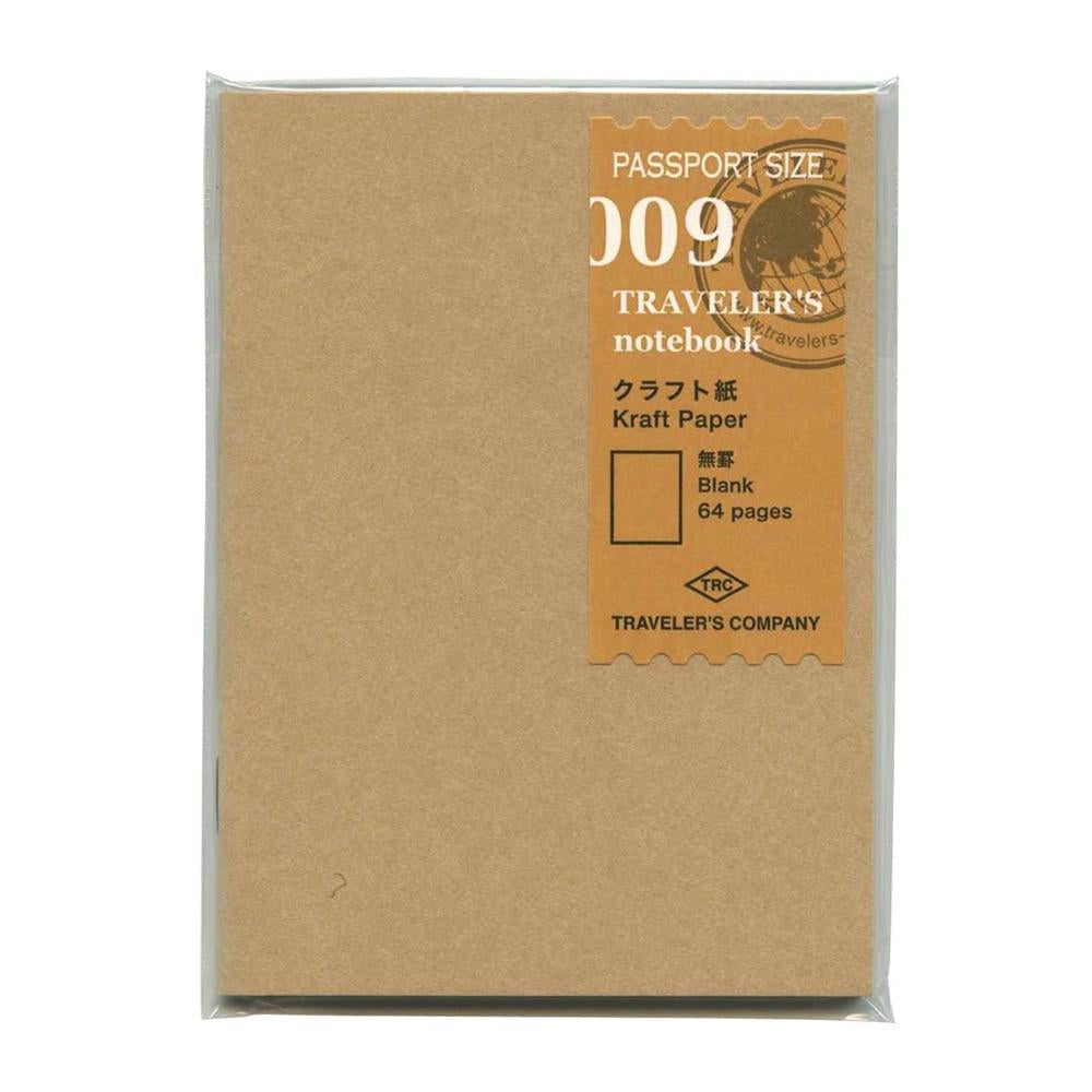 Traveler's Company Passport 009 Blank Kraft Paper Notebook Refill 64ct