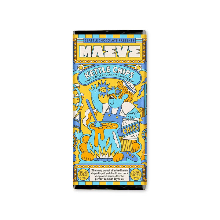 Maeve Seattle Chocolate 2.5 OZ. Kettle Chips Truffle Bar