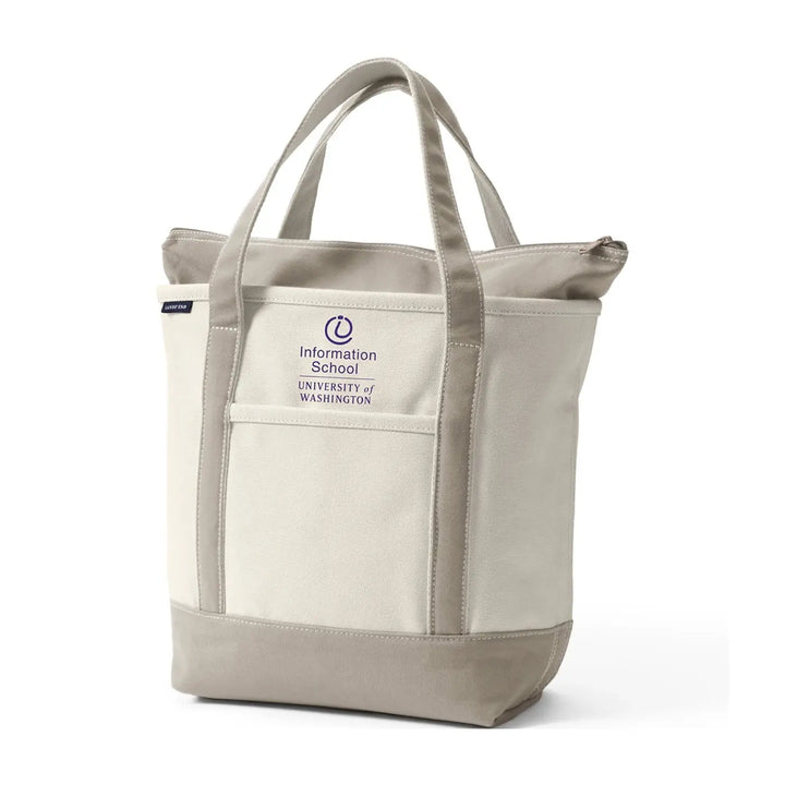 Lands' End Natural Canvas UW Information School Zip Top Tote Bag