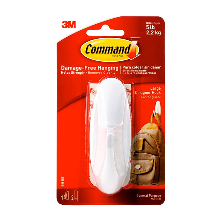 Command White 5lb Capacity Large Utility Hook