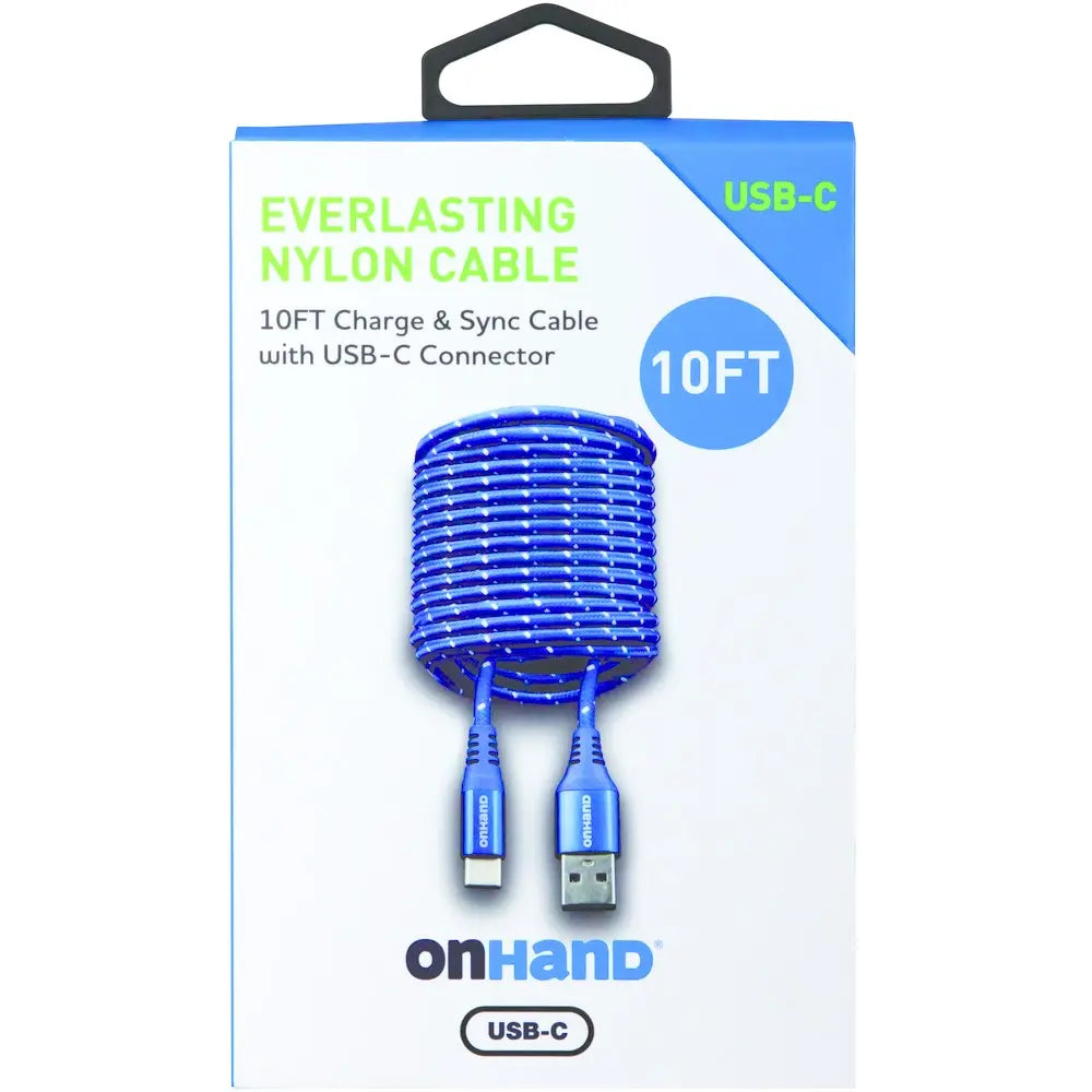 OnHand USB-A to USB-C Charging Cable 10ft