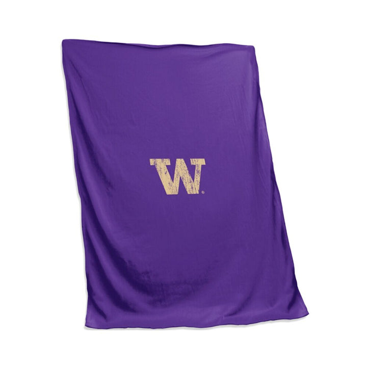 Logo Purple W Distressed Screened Sweatshirt Blanket 54" x 84"