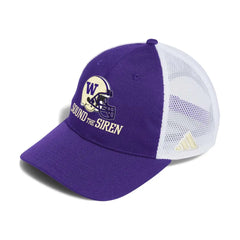 Photo of adidas Purple Helmet Sound the Siren Adjustable Trucker Hat.