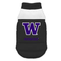 Little Earth Black W Huskies Retro Pet Puffer Vest thumbnail