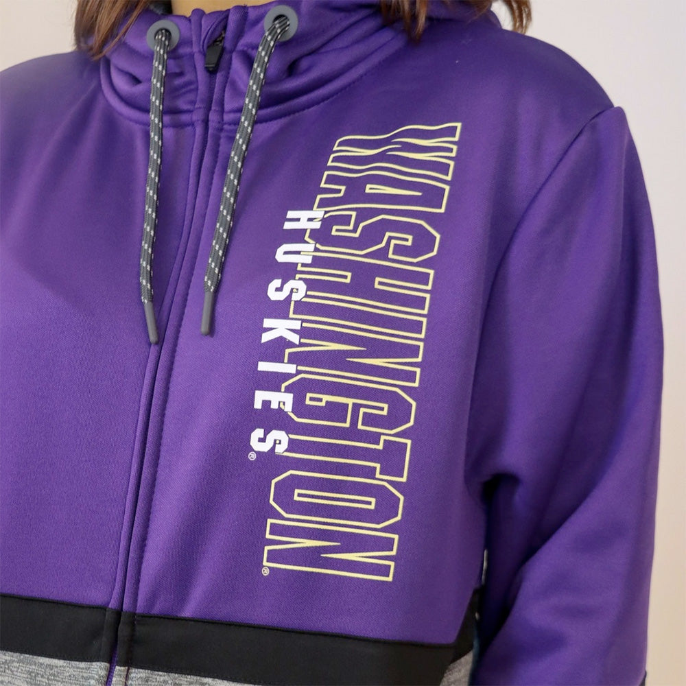 Colosseum Men's Washington Huskies FW25 Contrast Poly Full Zip Hoodie