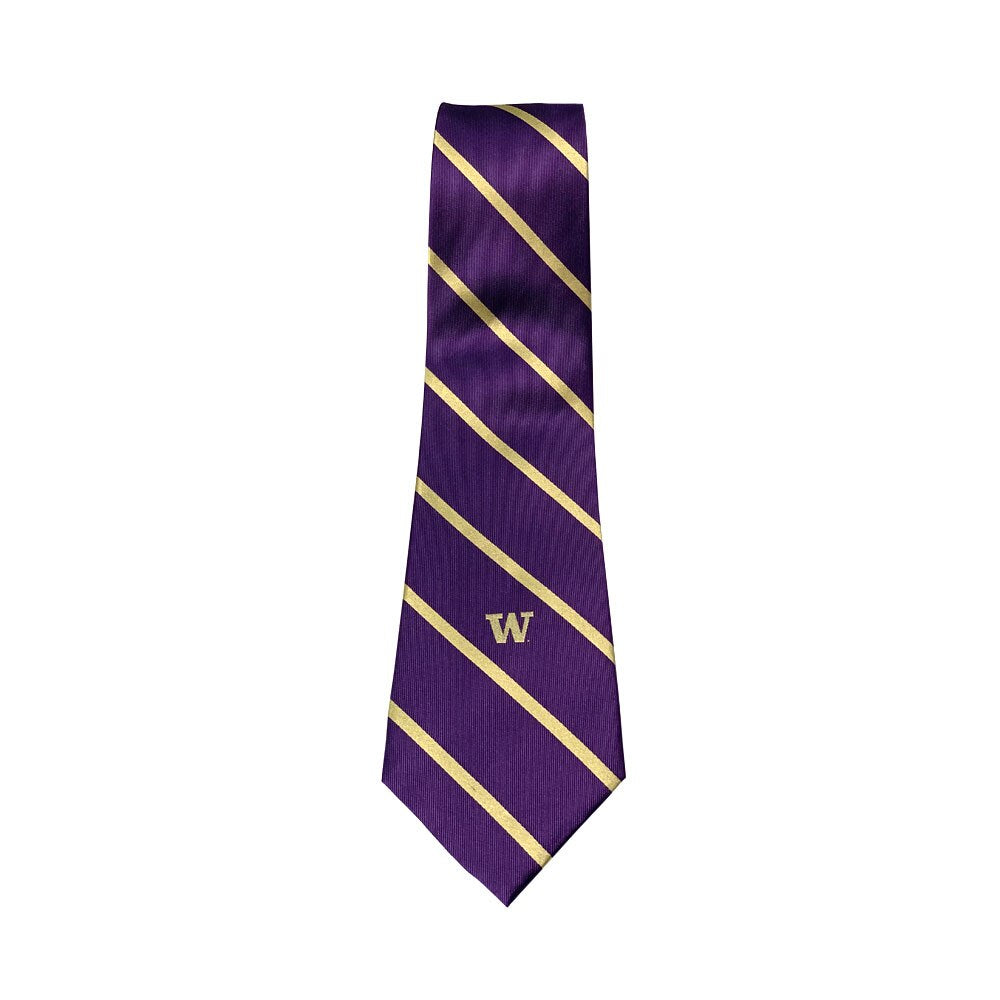 Jardine Collection Men's Purple With Thin Gold Stripes W Woven Silk Tie