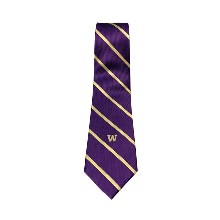 Jardine Collection Men's Purple With Thin Gold Stripes W Woven Silk Tie