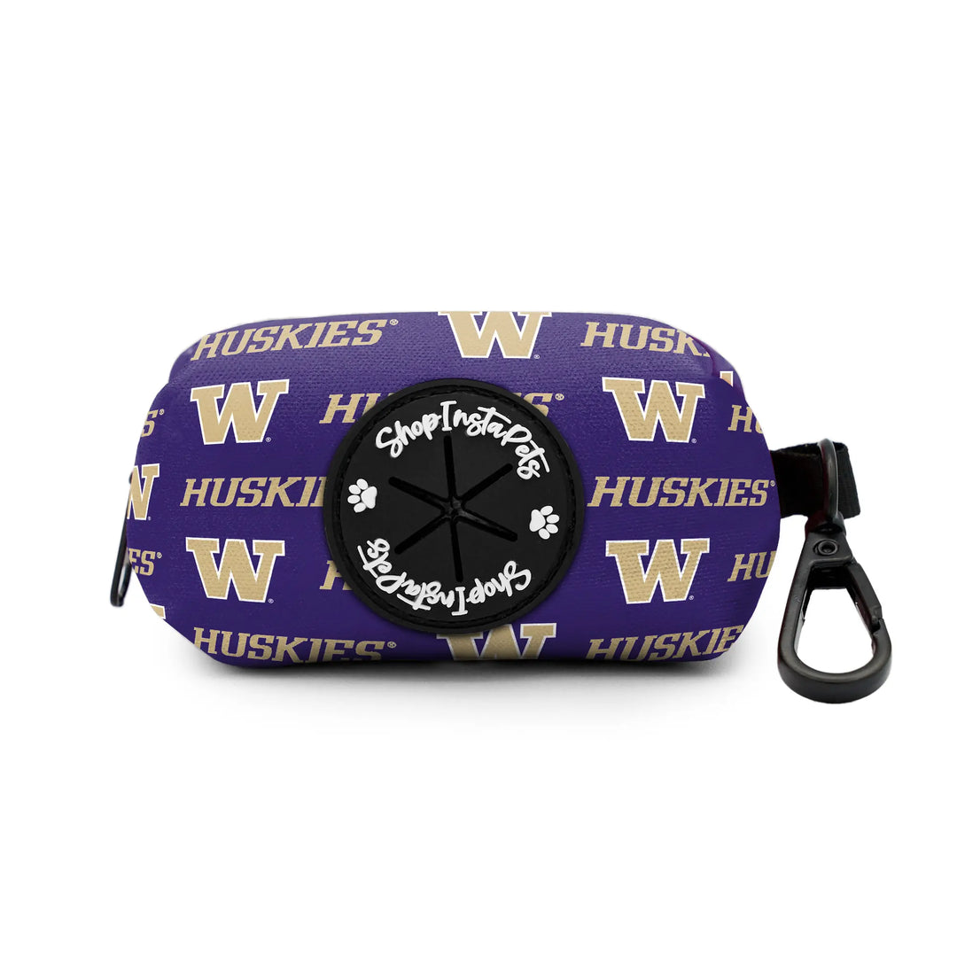 ShopInstaPets Purple W WA Huskies Waste Bag Holder