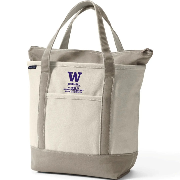 Lands' End Natural Canvas UW Bothell Interdisciplinary Arts & Sciences Zip Top Tote Bag
