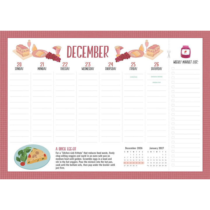 Kitchen Companion Page-A-Week Calendar 2026