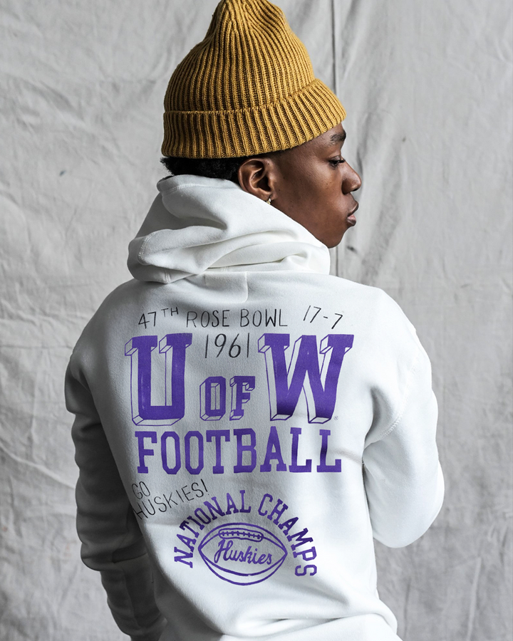 ROF Unisex 1960 National Champs W Husky Head Hoodie