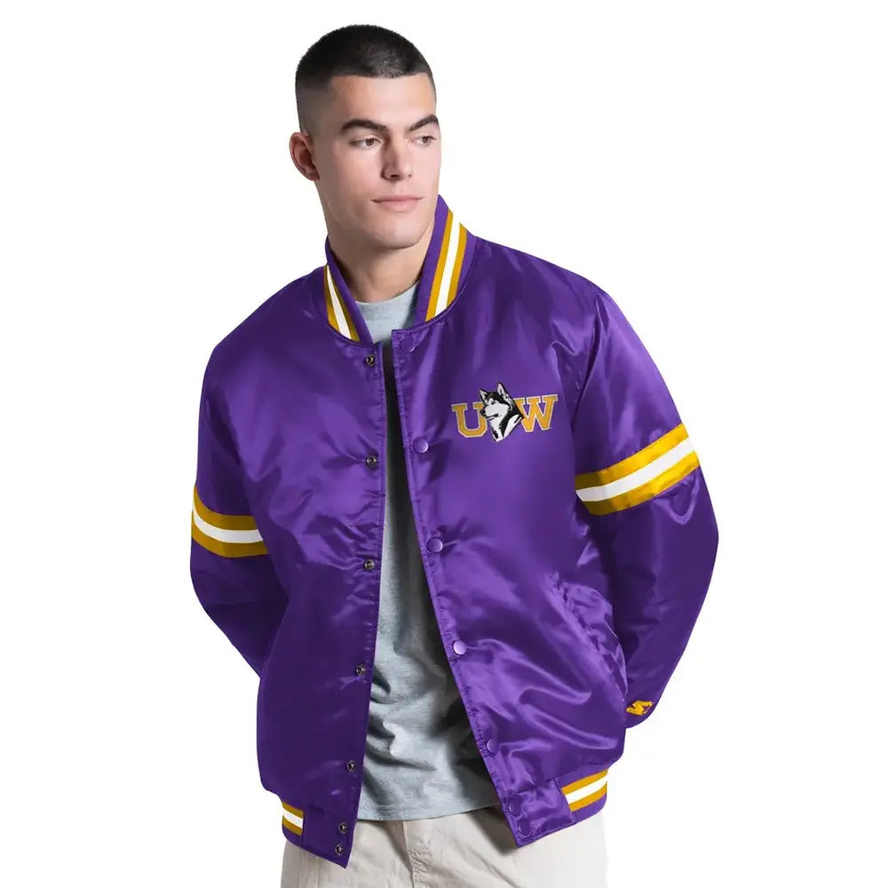 Starter Men's Washington Huskies Retro Dawg FW26 Satin Varsity Jacket