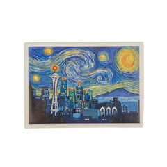 Photo of Lantern Press Seattle Starry Night Badge Magnet.