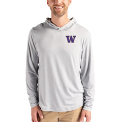 Photo of Cutter & Buck Men's Washington Huskies Coastline Epic Comfort Long Sleeve Hoodie Tee.
