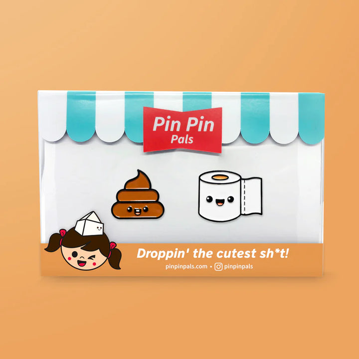 Pals & Co. Poop & Toilet Paper Enamel Pin Set