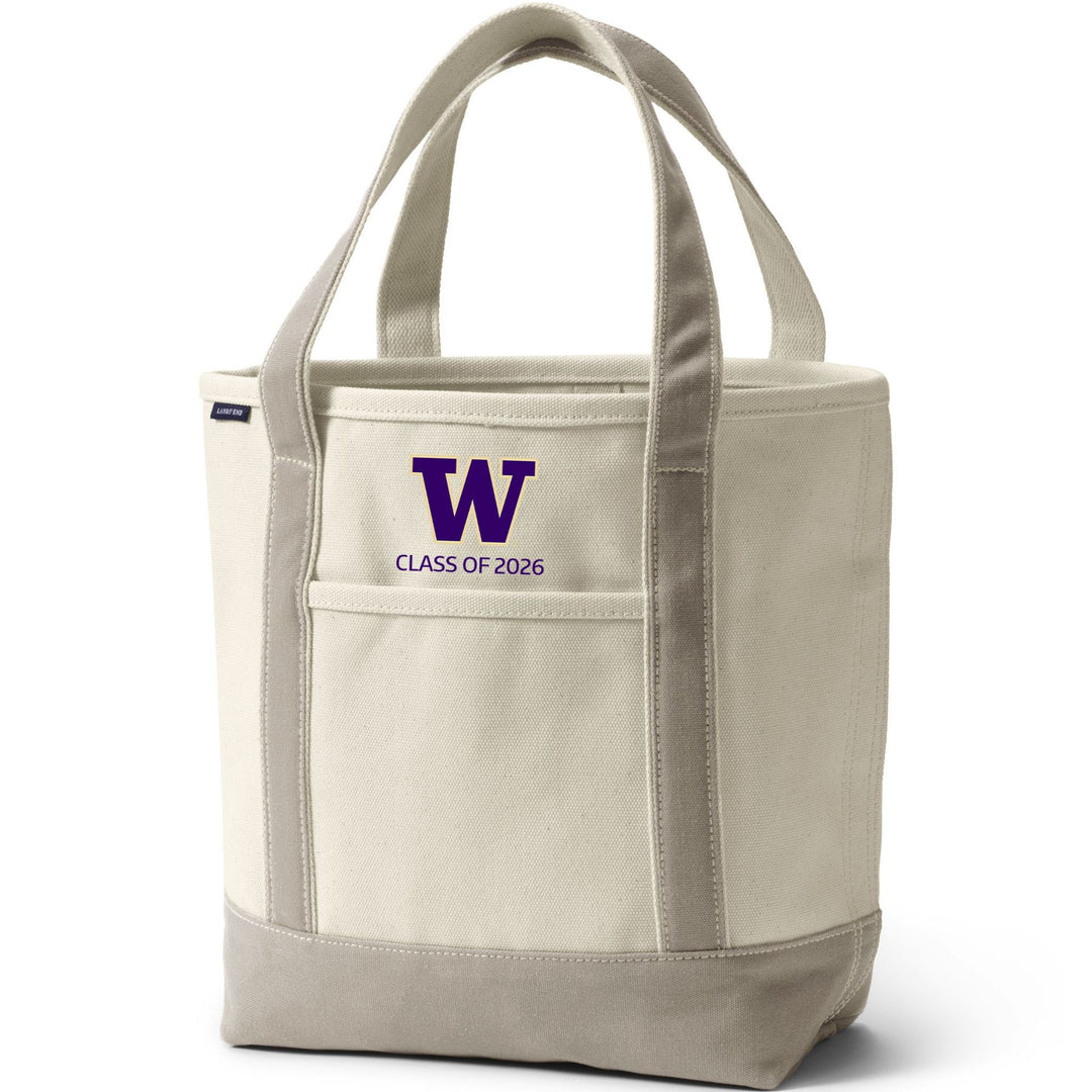 Lands' End Natural Canvas UW Class of 2026 Open Top Tote Bag