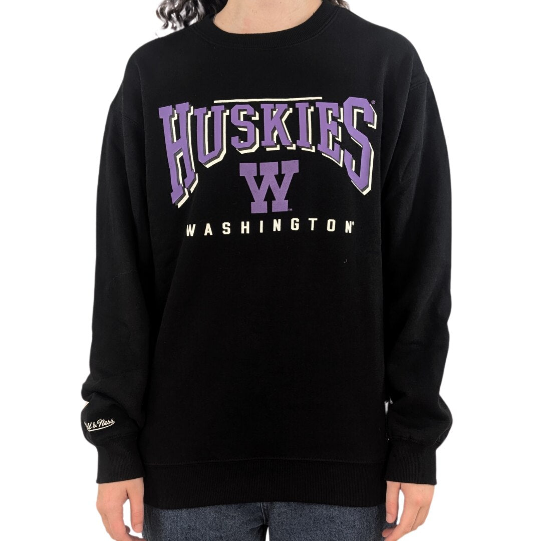 Mitchell & Ness Unisex Huskies Throwback W HD Print Crewneck