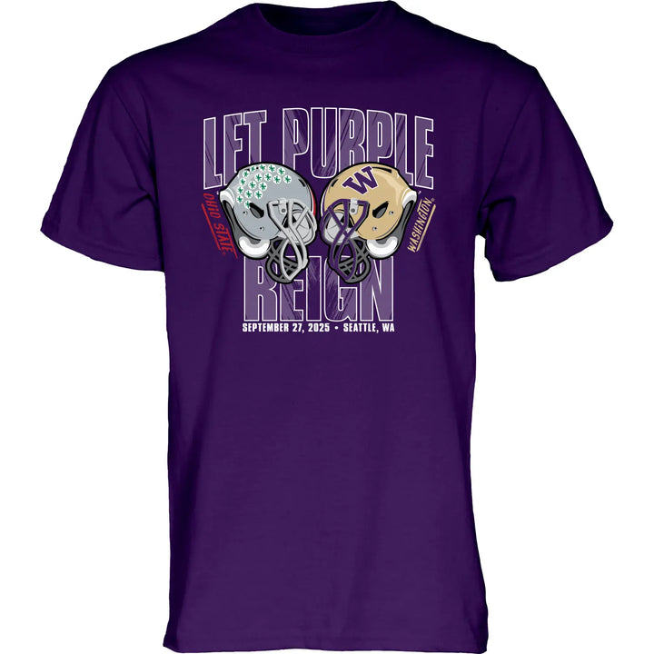 Blue 84 Unisex Let Purple Reign UW vs Ohio State Helmet Tee