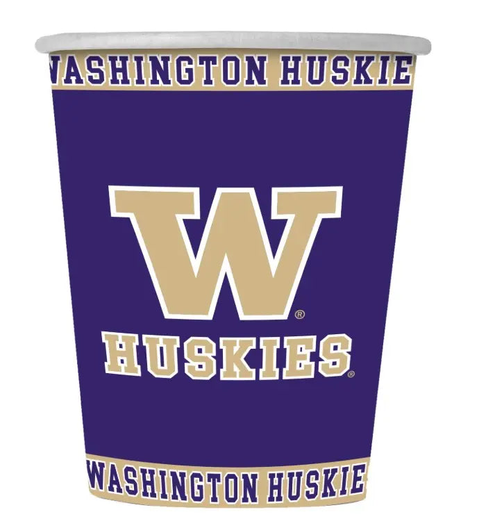 Spirit Products Purple Gold W Huskies Paper Cups 16oz 25pk