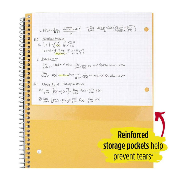 Five Star Assorted 1 Subject Quad Spiral Notebook Graph