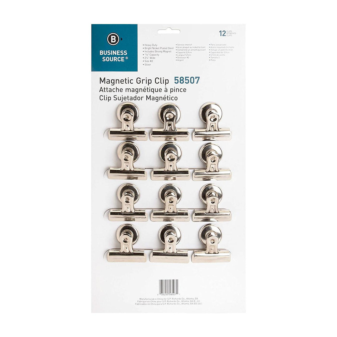Business Source Silver Magnetic Bulldog Clip