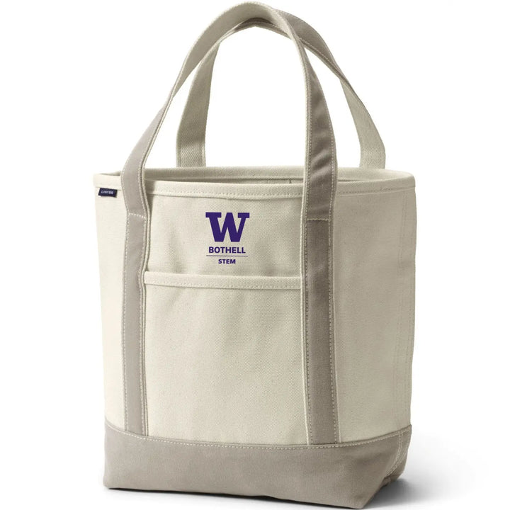 Lands' End Natural Canvas UW Bothell STEM Open Top Tote Bag