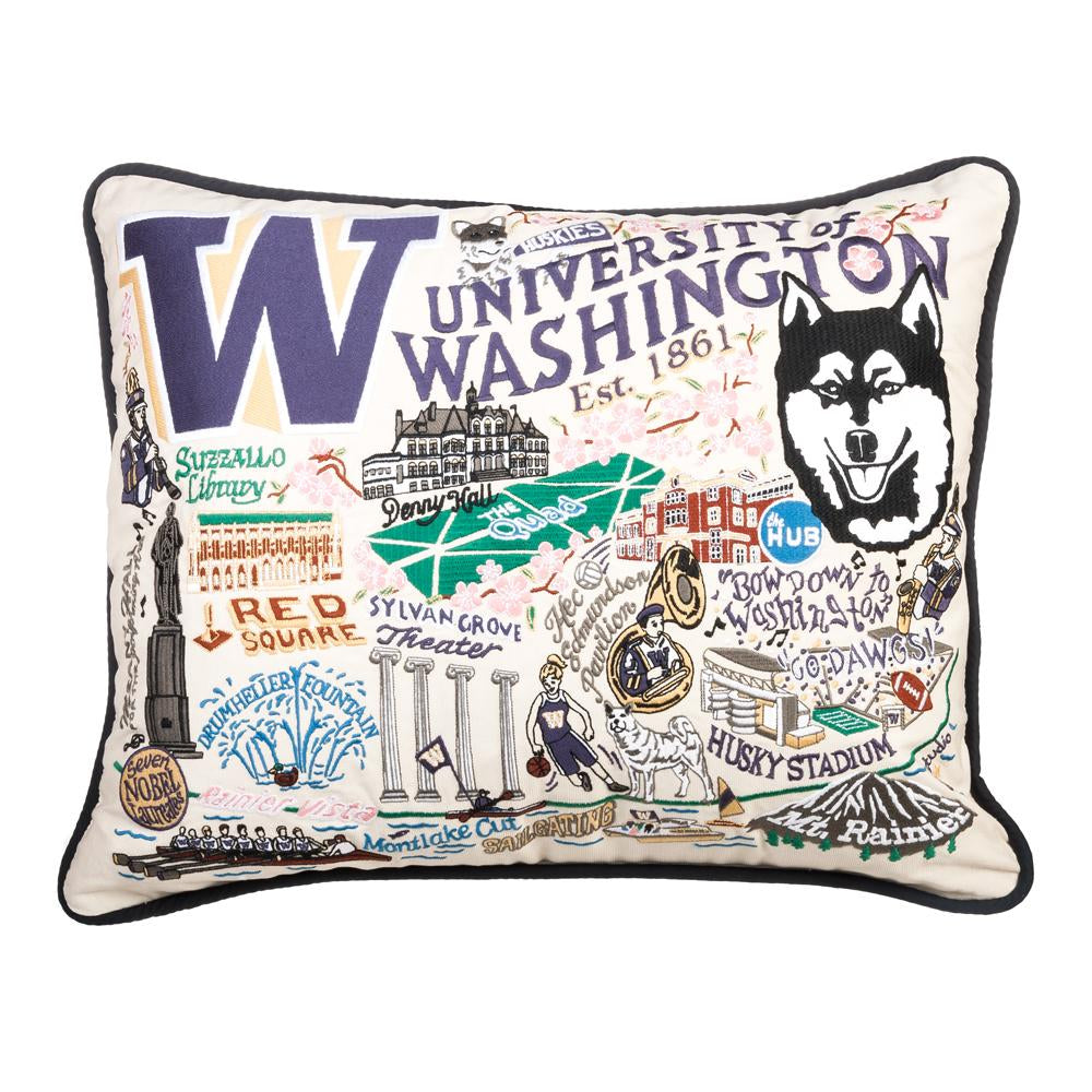 Catstudio U of Washington Embroidered Collage Pillow 16" x 20"