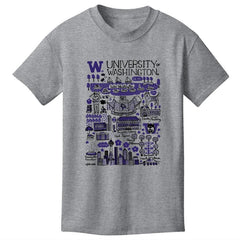 Camp David Kids' Gray Julia Gash U of W Tee