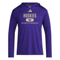 adidas Men's Huskies W D4T Hooded Long Sleeve Tee Purple Front thumbnail