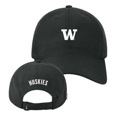 Photo of Legacy Black Washington Huskies Mini W Logo Cool Fit Adjustable Hat.