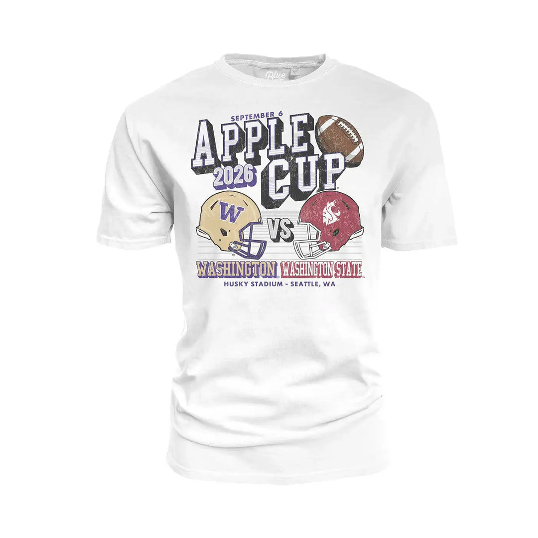 Blue 84 Unisex 2026 Apple Cup UW vs WSU Soft Print Garment Dyed Tee