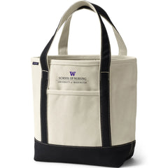 Photo of Lands' End Natural Canvas UW School of Nursing Open Top Tote Bag Black.