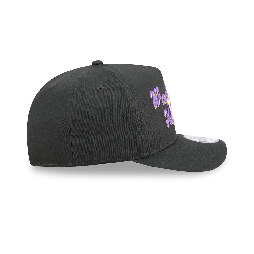 New Era Black Chain Stitch Vault Dog 9Fifty A Frame Adjustable Hat