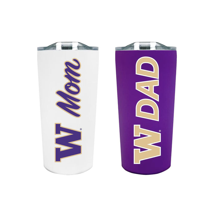 FG White Purple Mom Dad W Soft Touch Stainless 18oz Tumbler Set 2pc