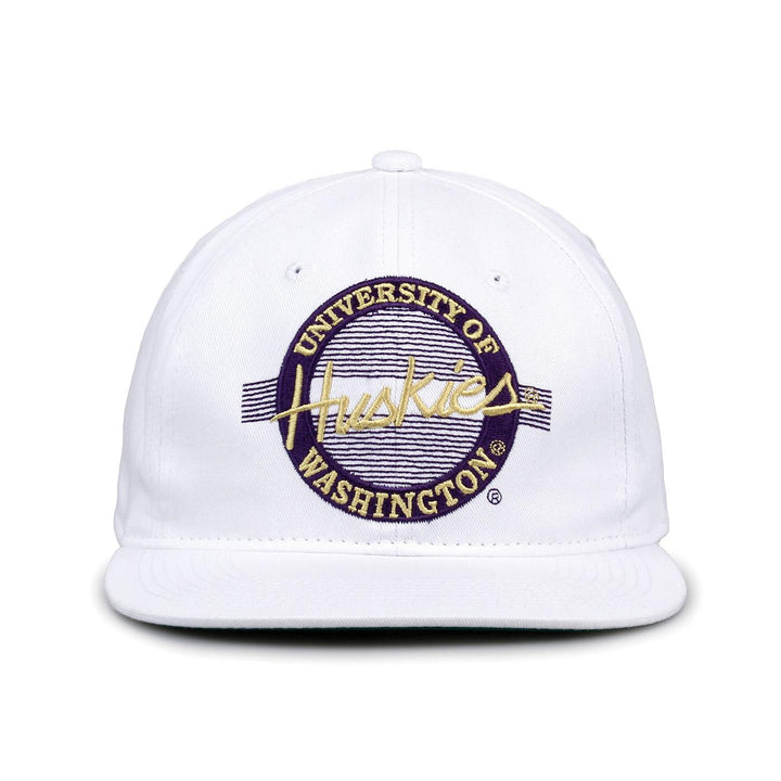 The Game White UW Huskies Circle Design Snapback Hat