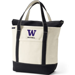 Lands' End Natural Canvas UW Bothell Zip Top Tote Bag