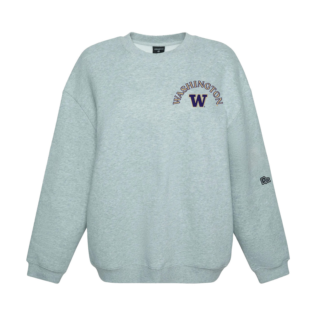Hype and Vice Women's Washington Huskies Back Print Oversized Crewneck